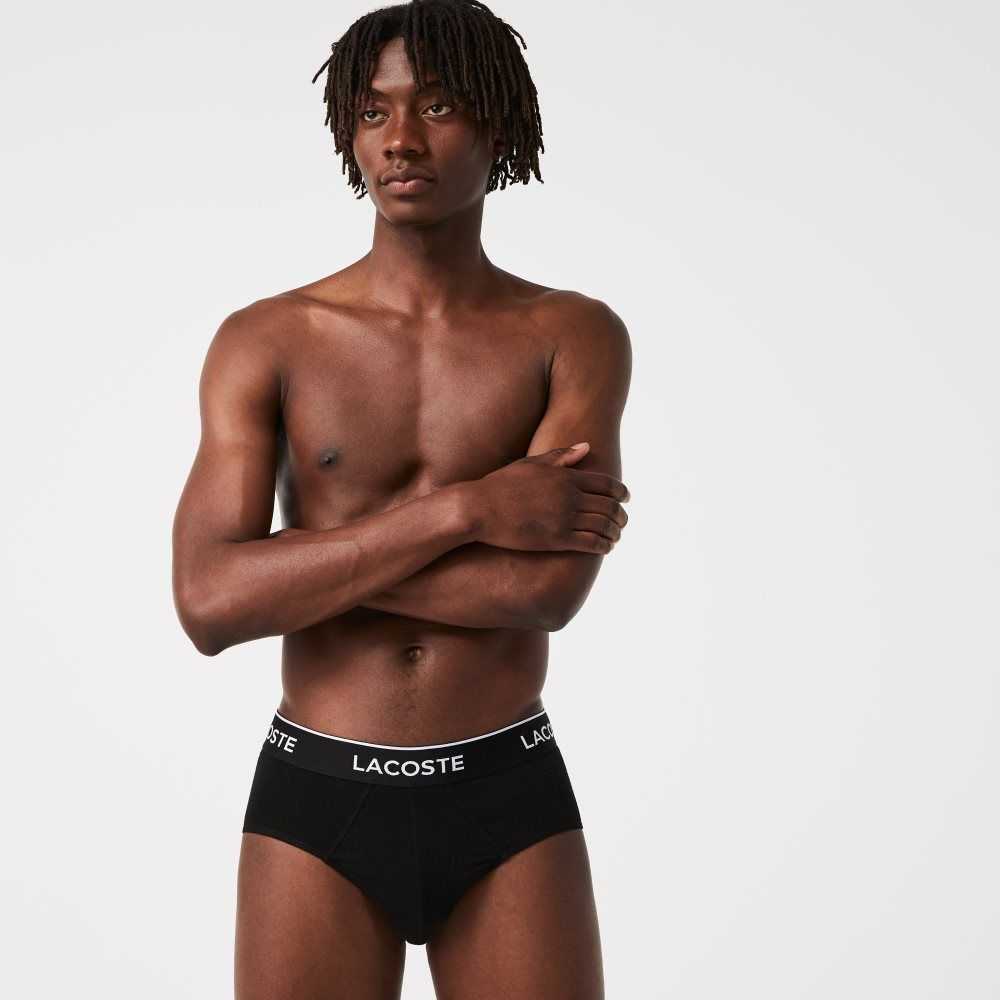 Lacoste Pack Of 3 Casuales Briefs Negras | 1592-FOPMN