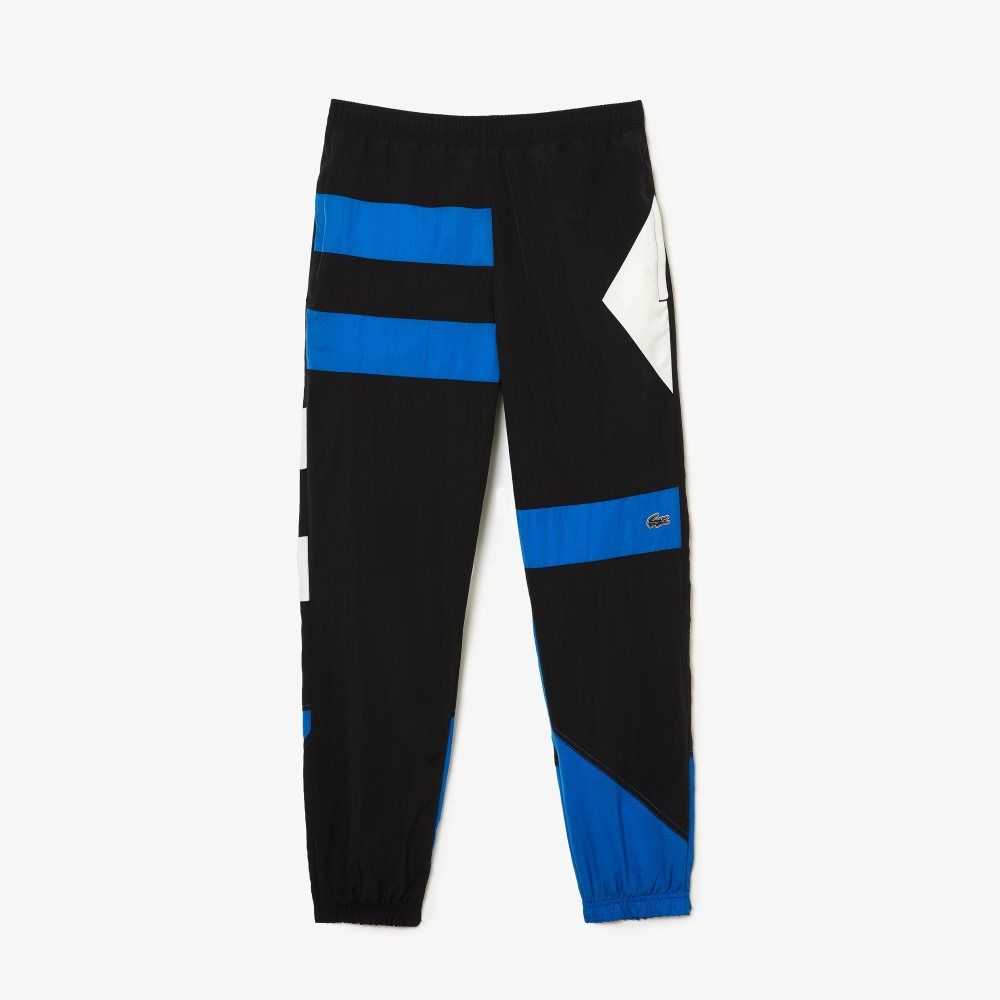 Lacoste Patchwork Agua-Repellent Trackpants Negras Azules Blancas | 8201-QEZAR