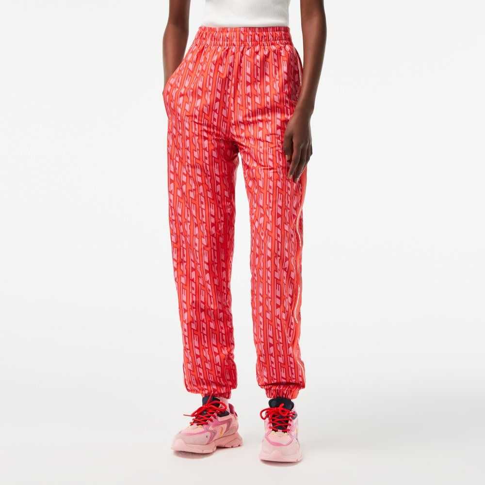 Lacoste Pista Pants with Logo Print Naranjas Rojas Rosas | 6148-ZXKLB