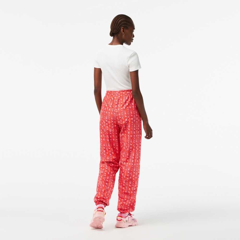 Lacoste Pista Pants with Logo Print Naranjas Rojas Rosas | 6148-ZXKLB