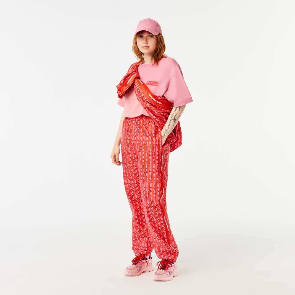 Lacoste Pista Pants with Logo Print Naranjas Rojas Rosas | 6148-ZXKLB