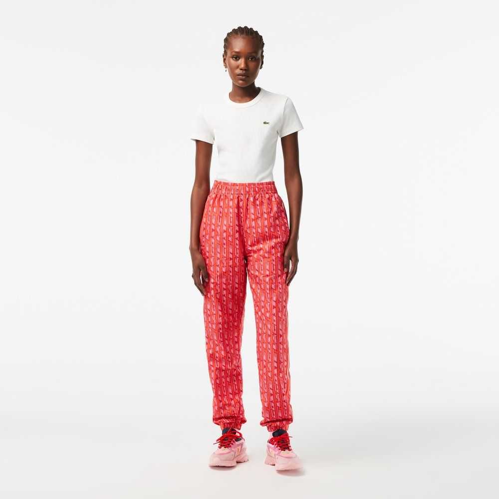 Lacoste Pista Pants with Logo Print Naranjas Rojas Rosas | 6148-ZXKLB