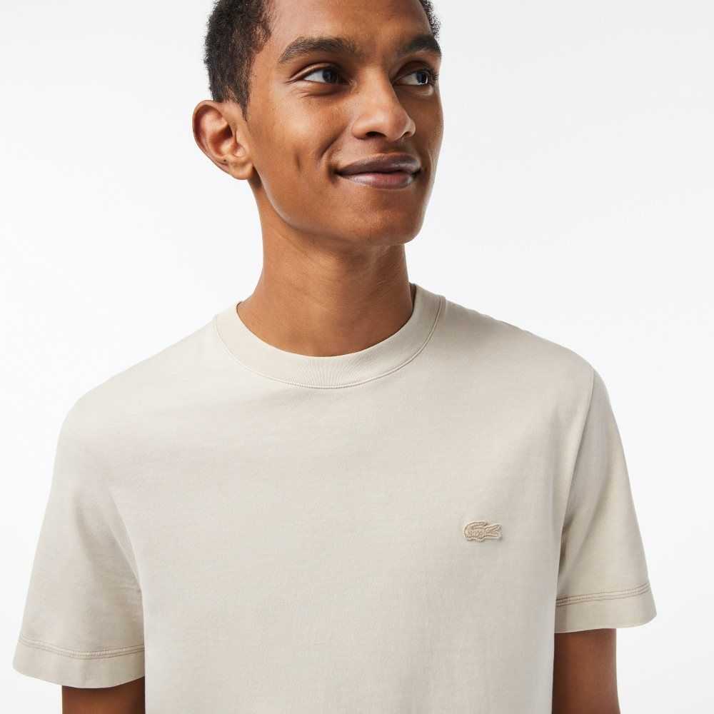 Lacoste Plain Organic Algodon Beige | 5607-TSDHQ