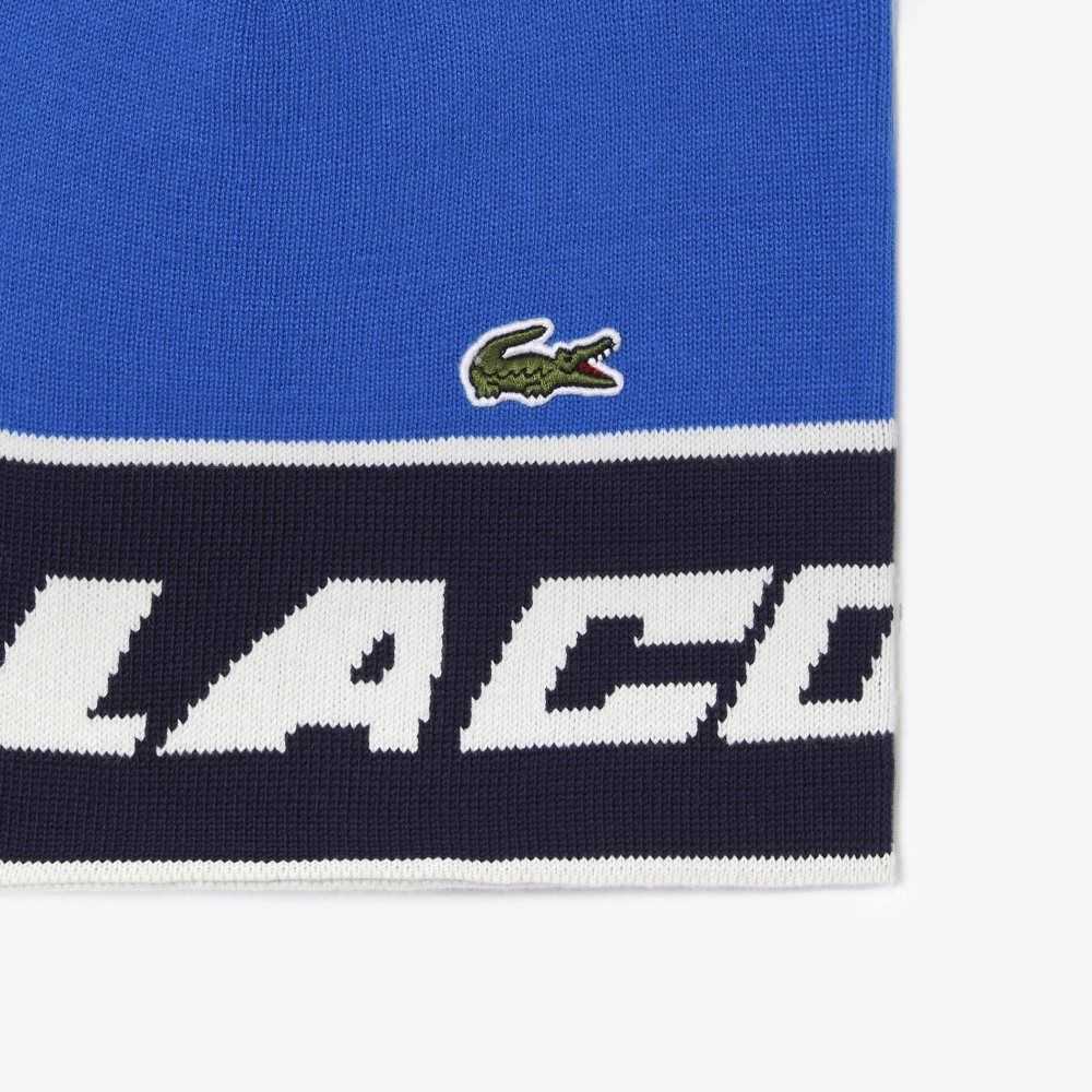 Lacoste Pom-Pom And Color-Block Beanie Azules Azul Marino Azules Blancas | 0651-RVGOC