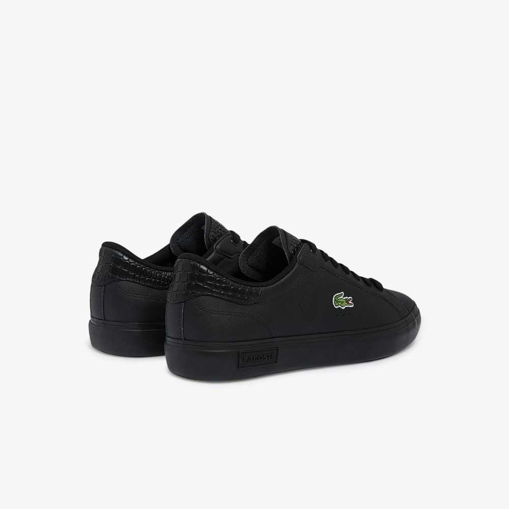 Lacoste Powercourt Burnished Cuero Negras Negras | 6243-ANOFX