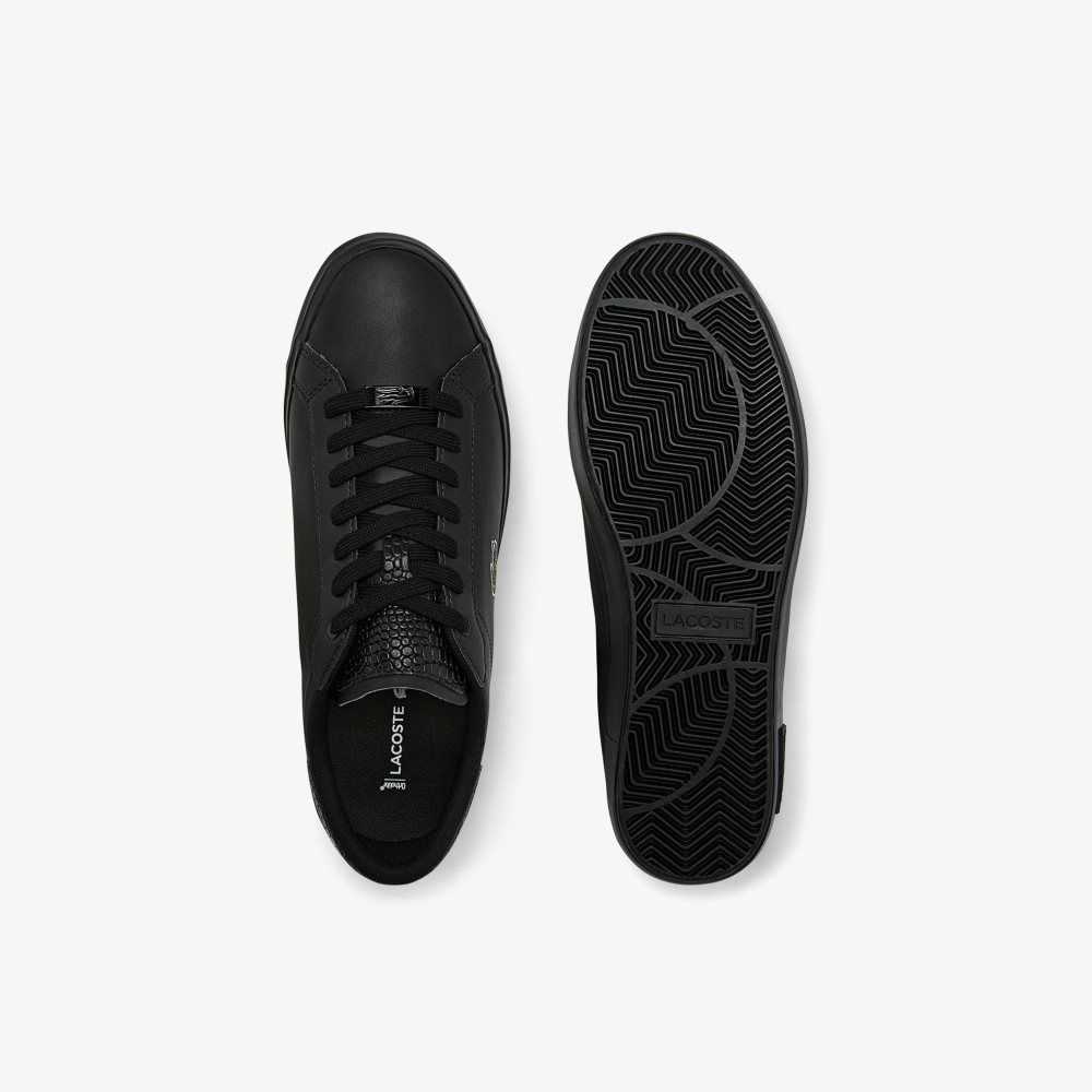 Lacoste Powercourt Burnished Cuero Negras Negras | 6243-ANOFX