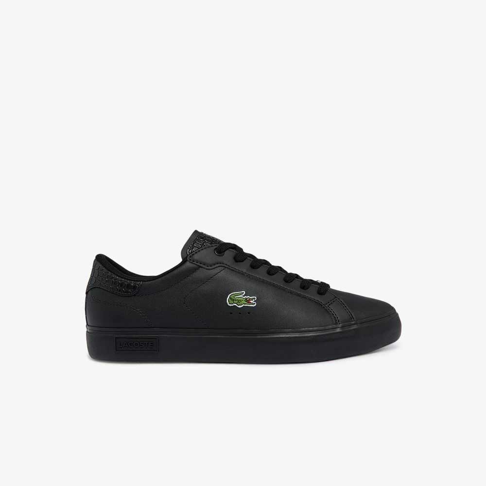 Lacoste Powercourt Burnished Cuero Negras Negras | 6243-ANOFX