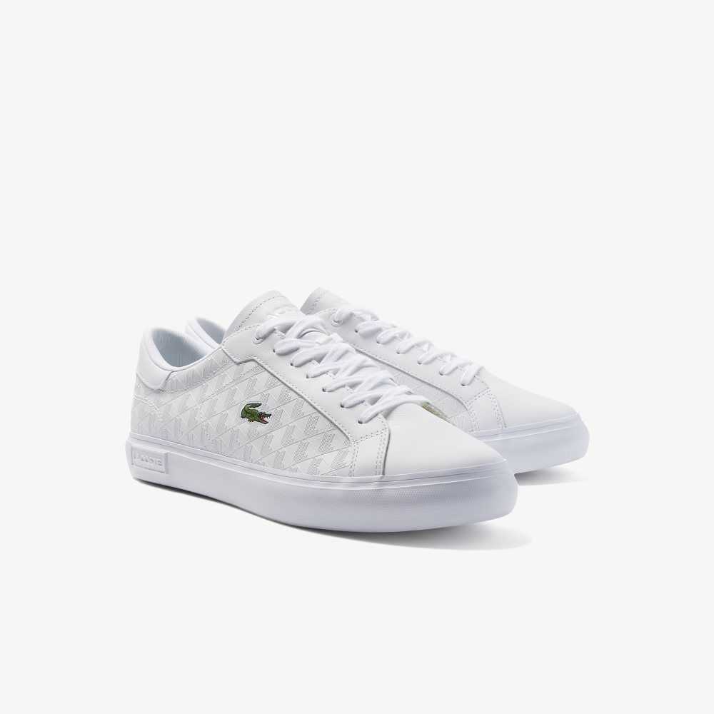 Lacoste Powercourt Cuero Blancas Blancas | 6302-HTWCI