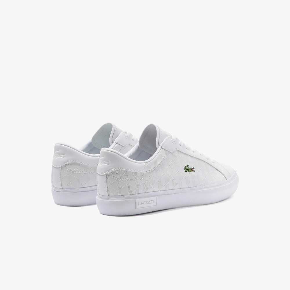 Lacoste Powercourt Cuero Blancas Blancas | 6302-HTWCI