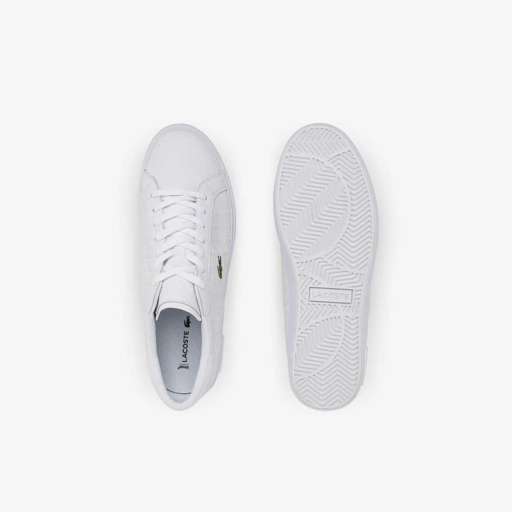 Lacoste Powercourt Cuero Blancas Blancas | 6302-HTWCI