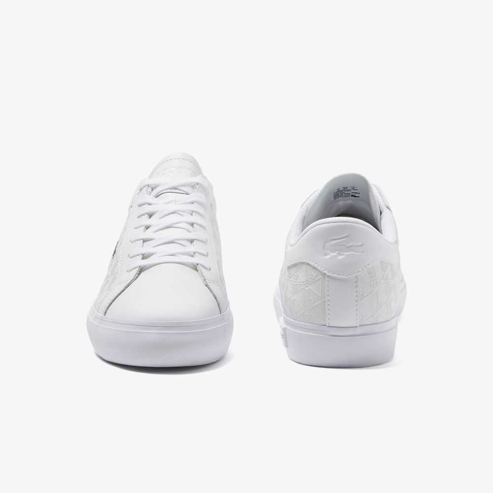 Lacoste Powercourt Cuero Blancas Blancas | 6302-HTWCI