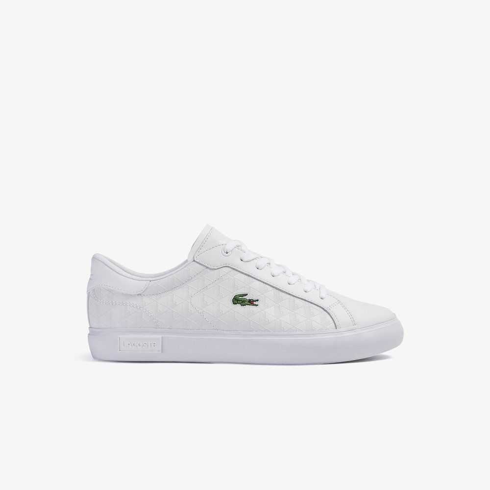 Lacoste Powercourt Cuero Blancas Blancas | 6302-HTWCI