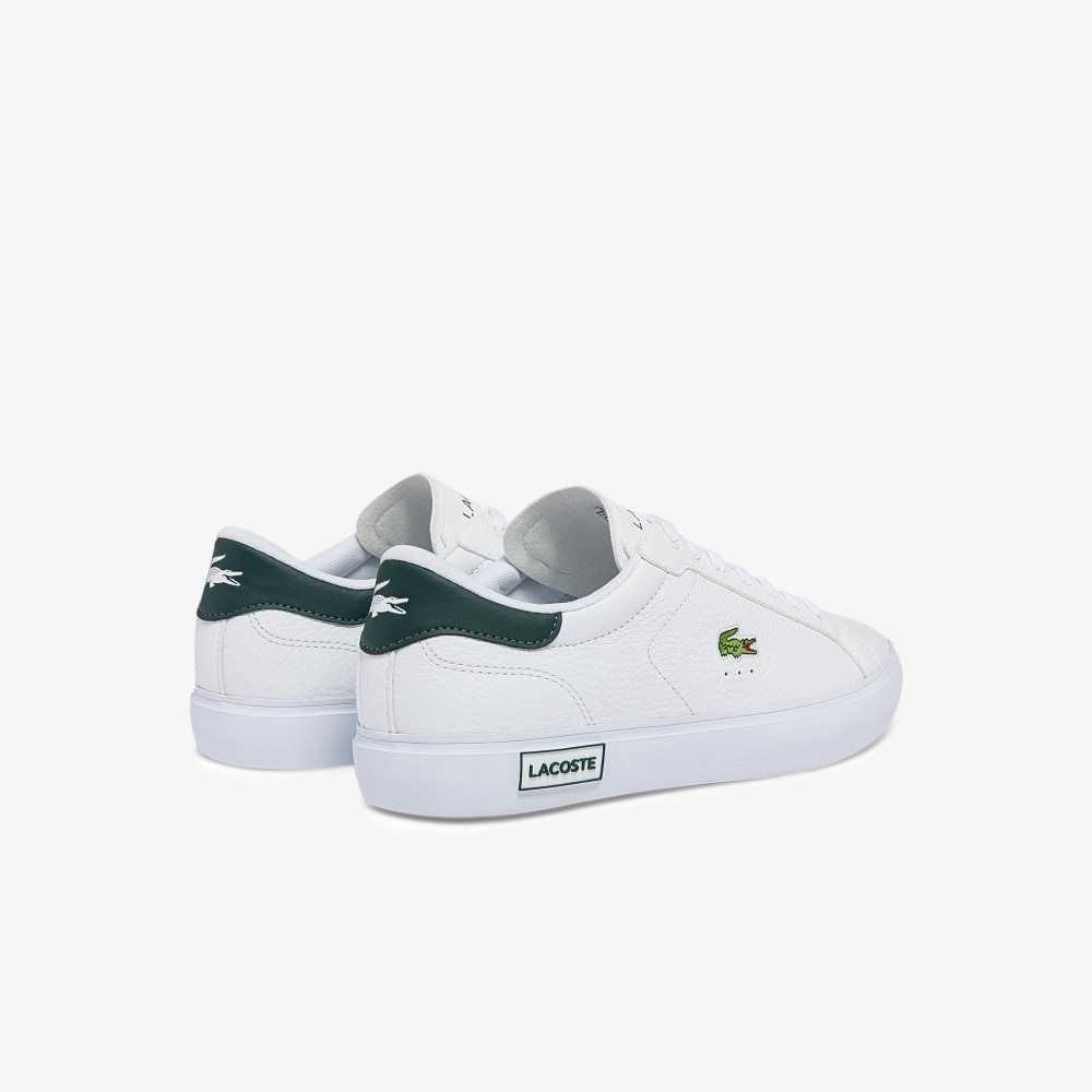 Lacoste Powercourt Cuero Blancas Verde Oscuro | 8612-JMLWD