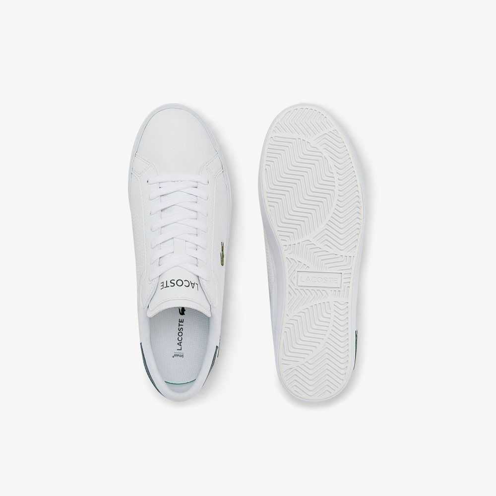 Lacoste Powercourt Cuero Blancas Verde Oscuro | 8612-JMLWD