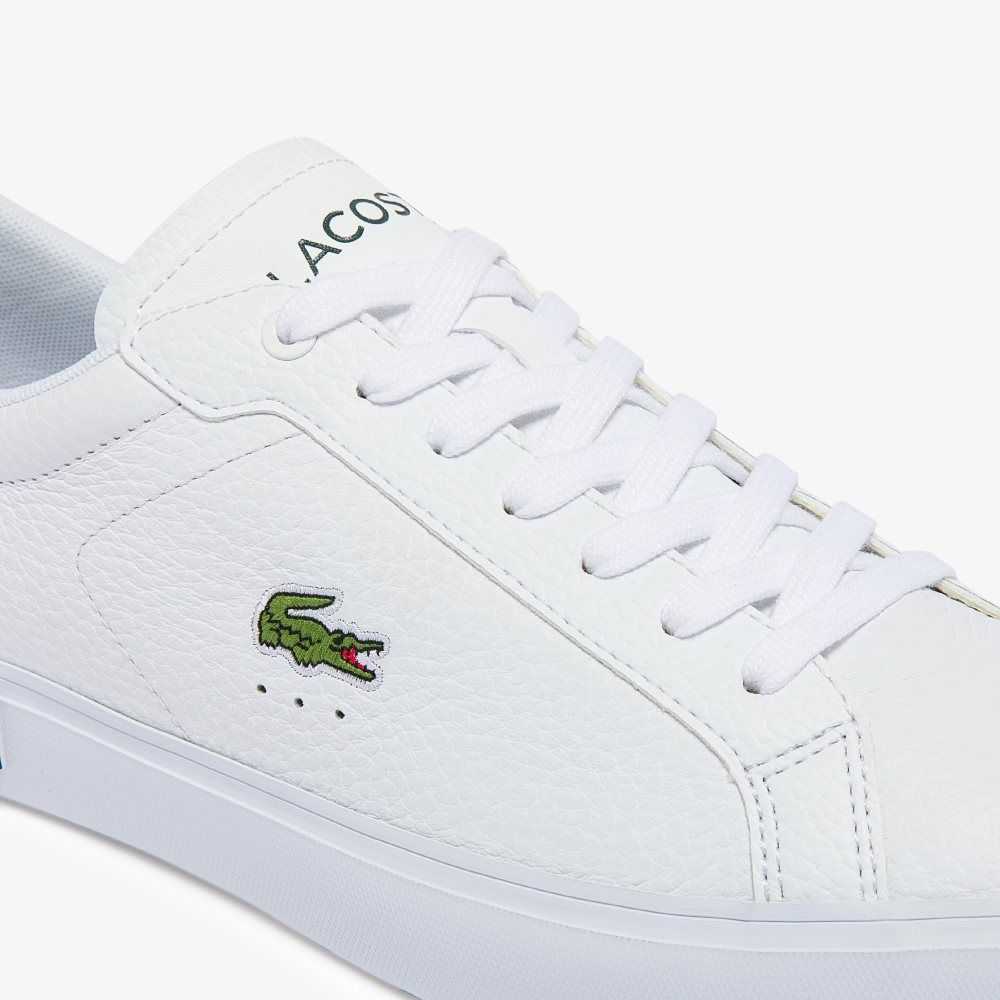 Lacoste Powercourt Cuero Blancas Verde Oscuro | 8612-JMLWD