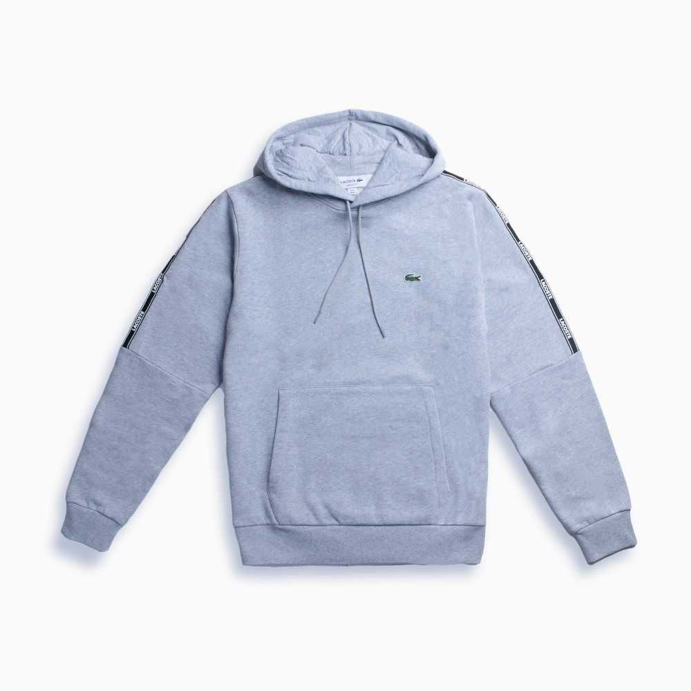 Lacoste Print Band Encapuchado Fleece Gris | 8916-SHVDU