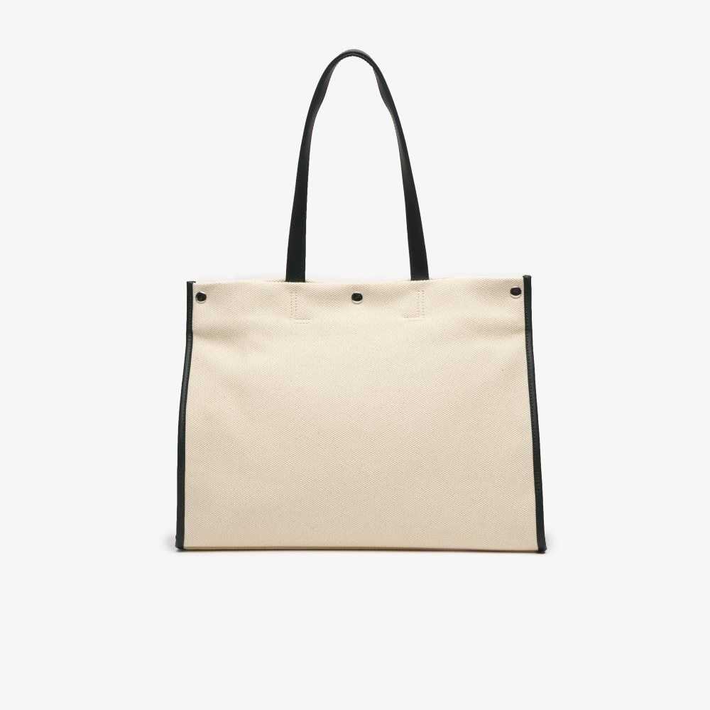 Lacoste Print Front Tote Beige | 7210-PEWSH