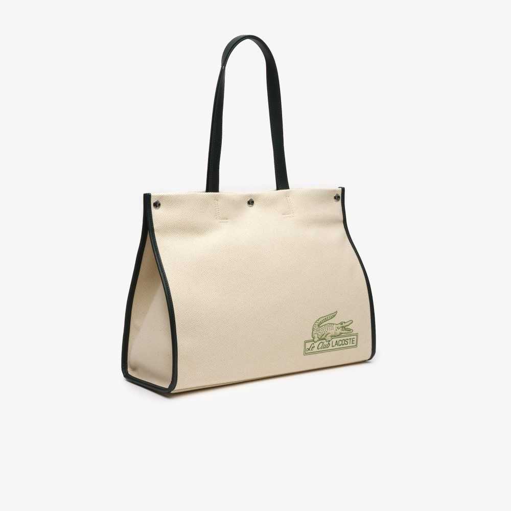 Lacoste Print Front Tote Beige | 7210-PEWSH