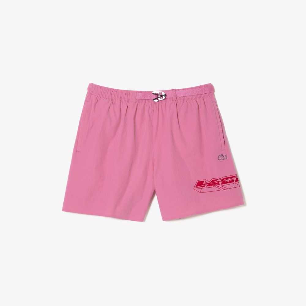 Lacoste Quick-Dry Logo Stripe Rosas | 0561-PSQZI