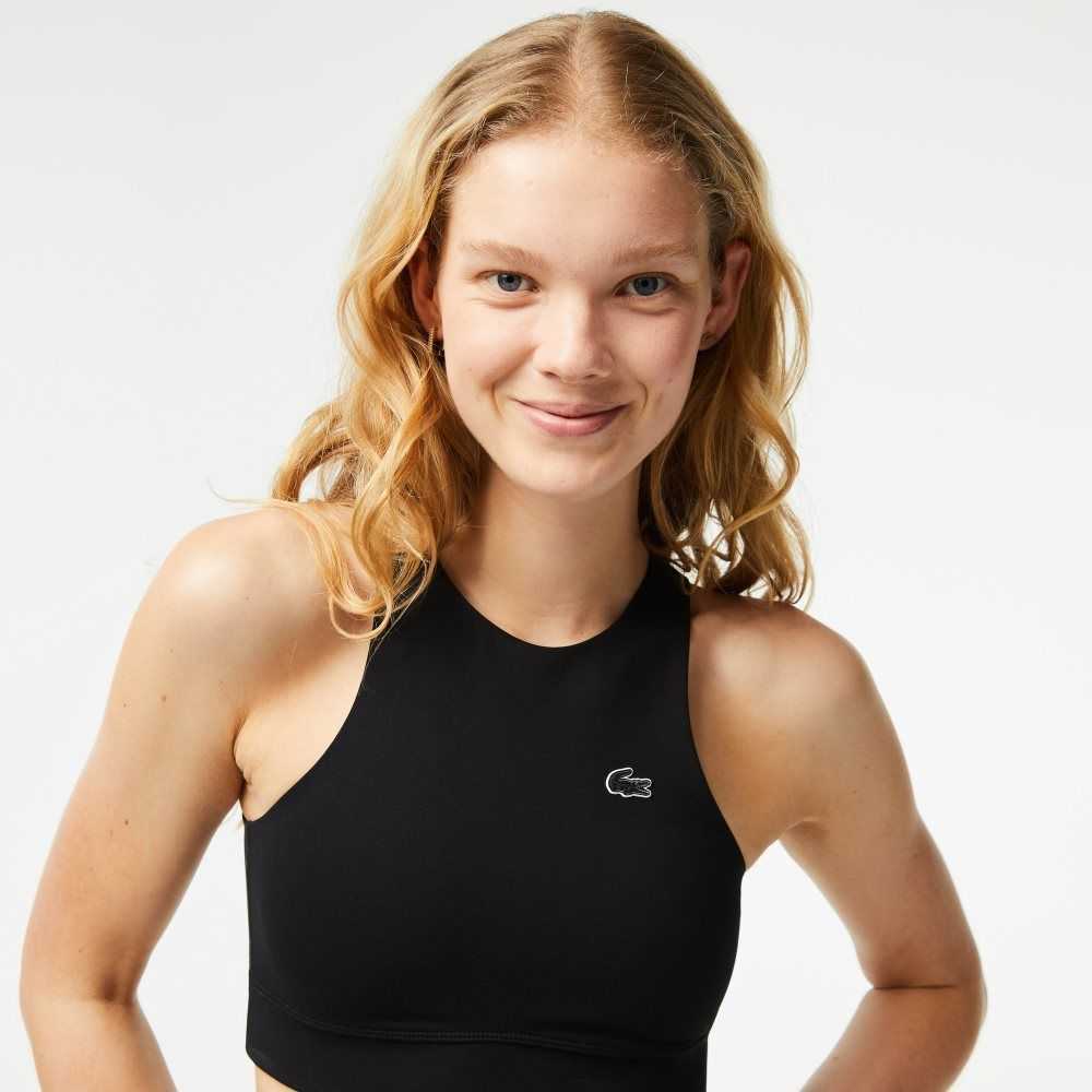 Lacoste Quick-Dry Recycled Polyamide Stretch Bra Negras | 2450-LZTWS