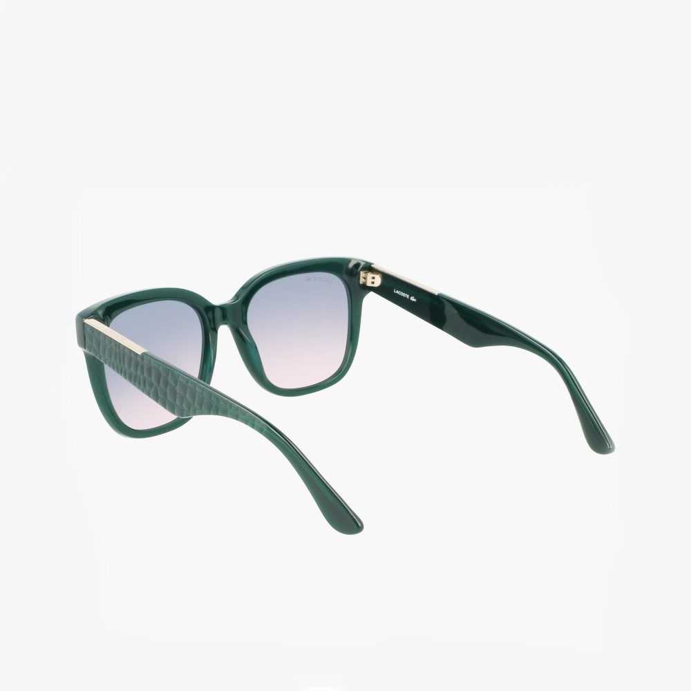 Lacoste Rectangle Acetate Croco Skin Verde | 5270-AGSFQ