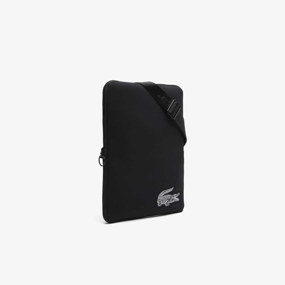 Lacoste Recycled Fiber Crossbody Negras | 1093-HXTFD