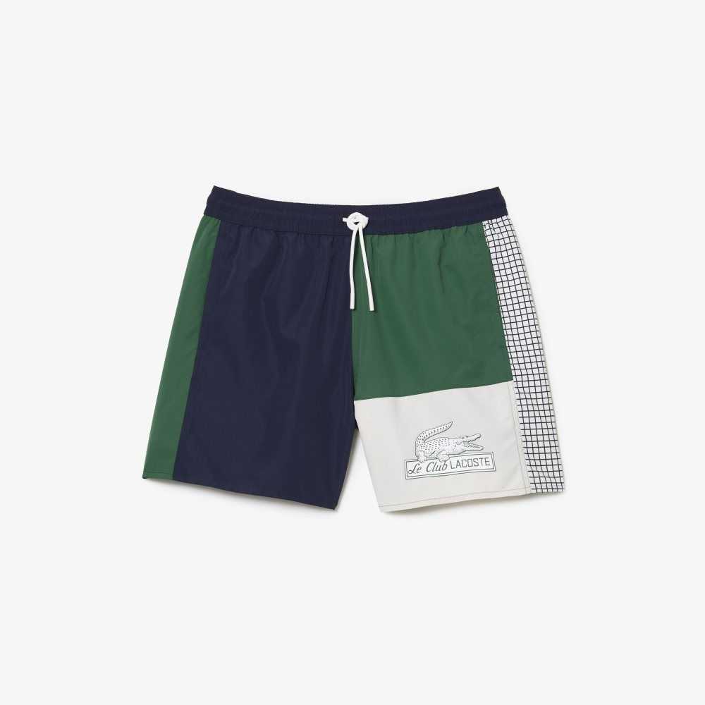 Lacoste Recycled Polyester Colorblock Azul Marino Azules Verde Blancas | 3527-YDSZL