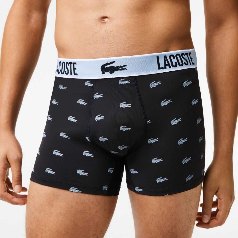 Lacoste Recycled Polyester Jersey Trunk 3-Pack Negras Gris Oscuro Blancas | 8401-FMVIO