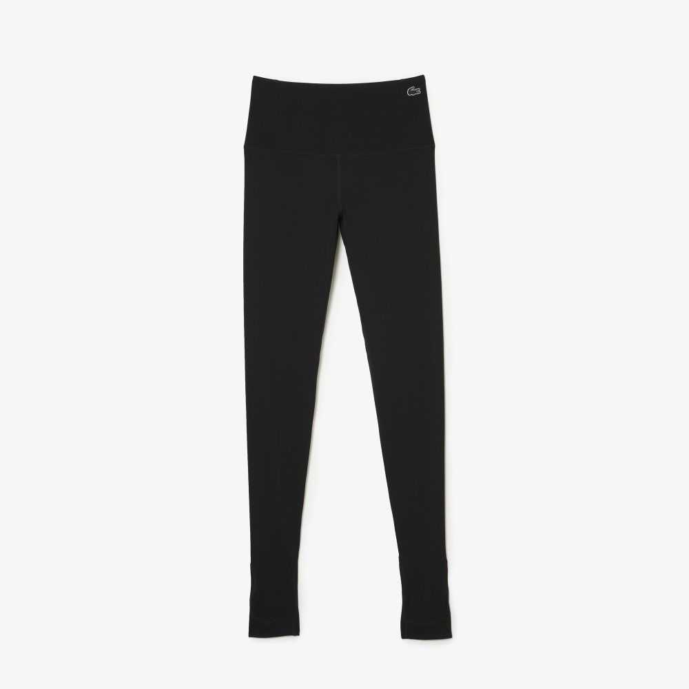 Lacoste Recycled Polyester Tapered Leggings Negras | 4325-JZEHR