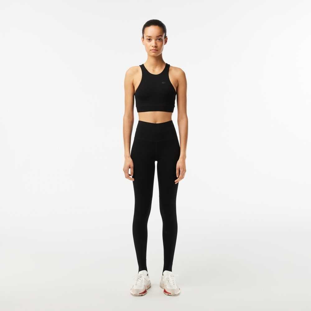 Lacoste Recycled Polyester Tapered Leggings Negras | 4325-JZEHR