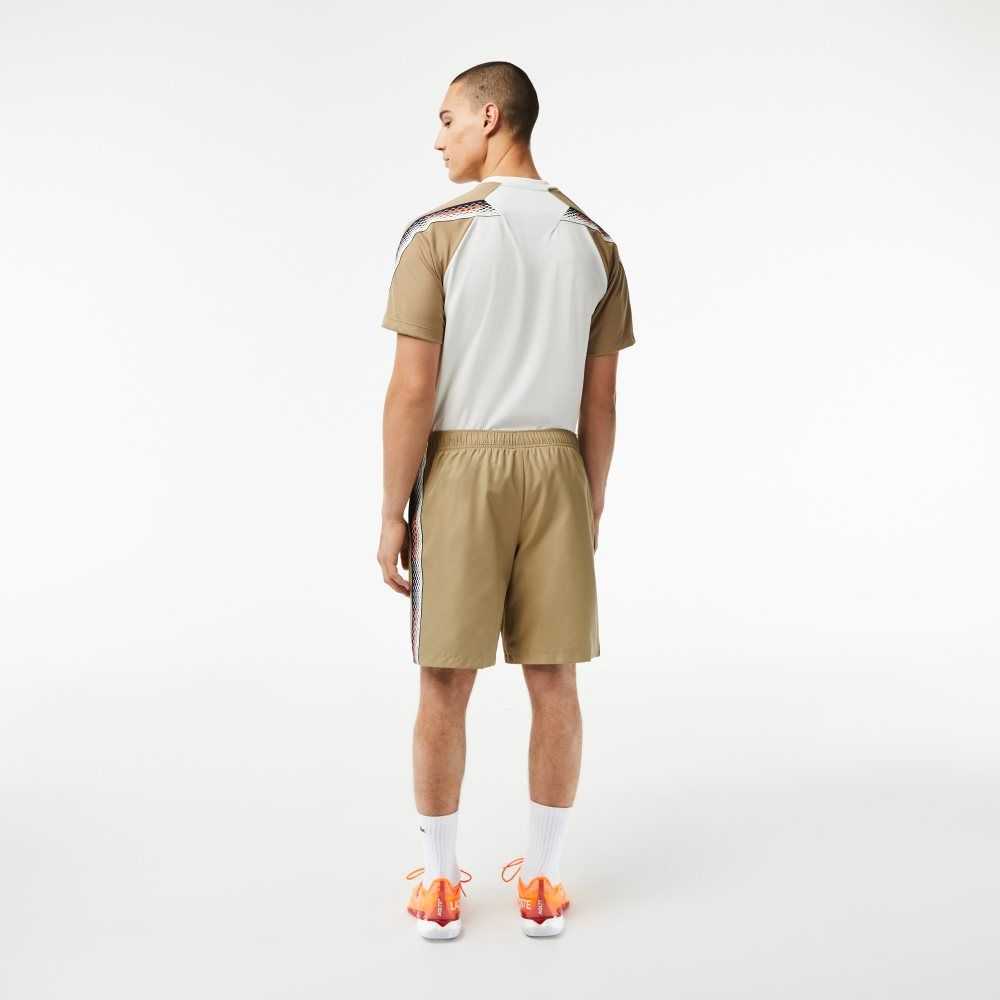 Lacoste Recycled Polyester Tenis Beige | 7584-UIHVO