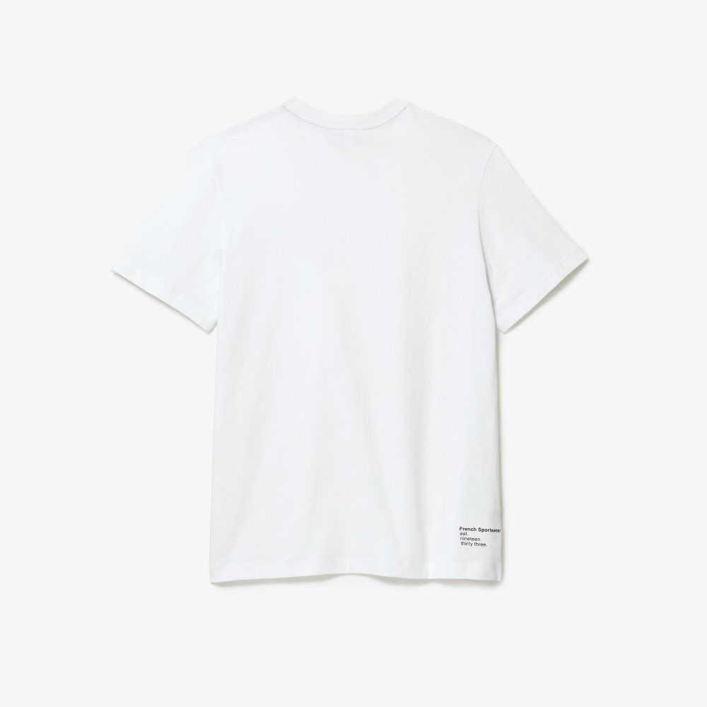 Lacoste Regular Fit Algodon Jersey Blancas | 2104-LVBHA