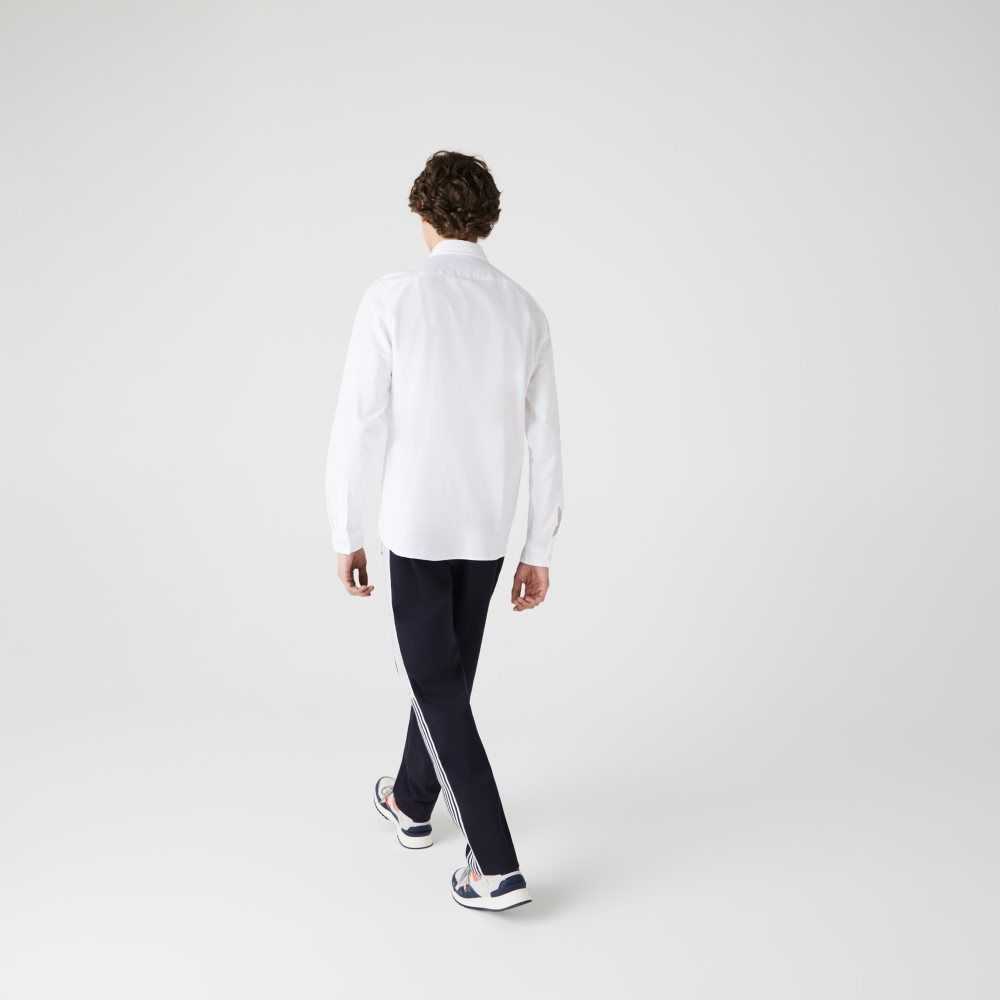 Lacoste Regular Fit Algodon Oxford Blancas | 0379-VXNAP