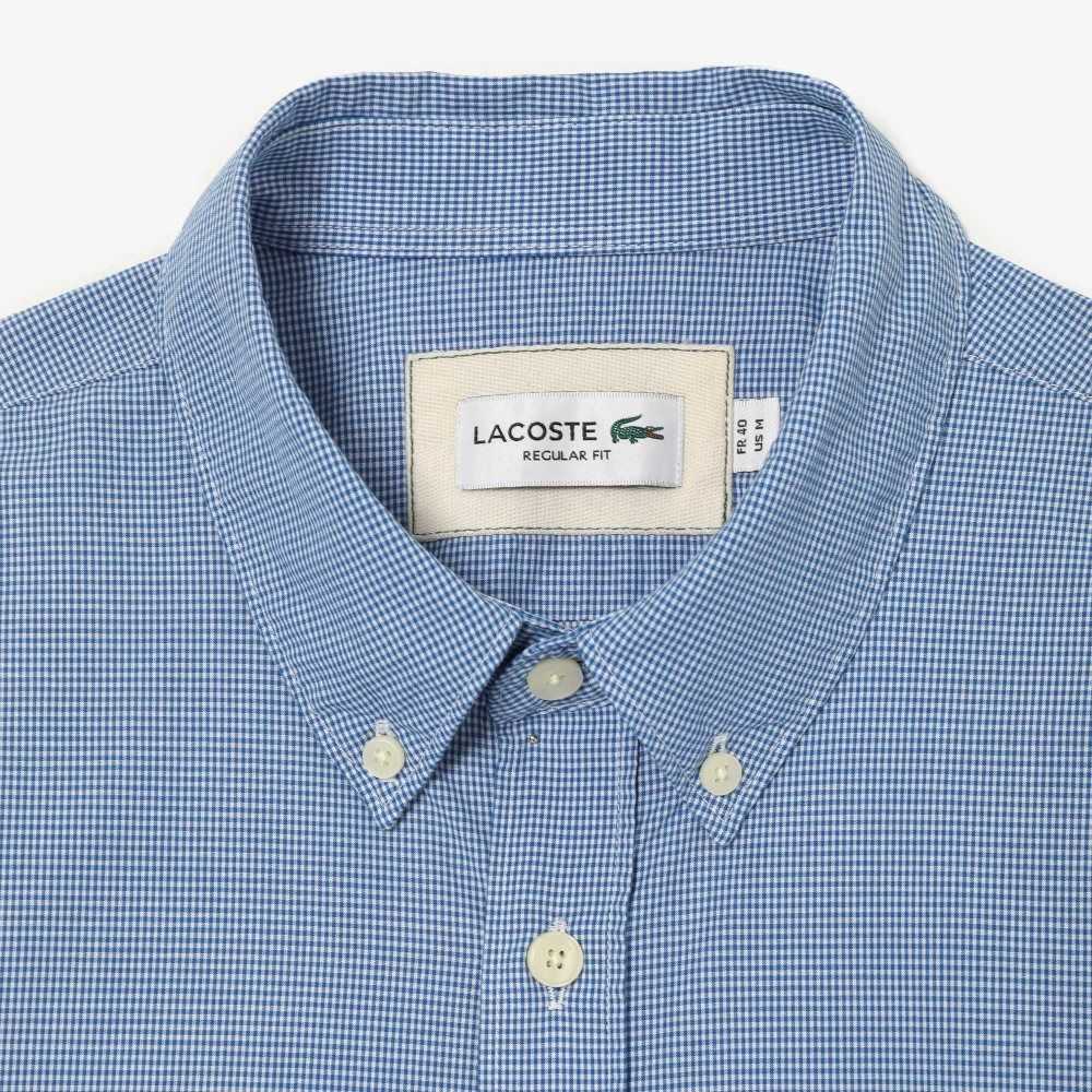 Lacoste Regular Fit Algodon Poplin Blancas Azules | 6251-JISLB