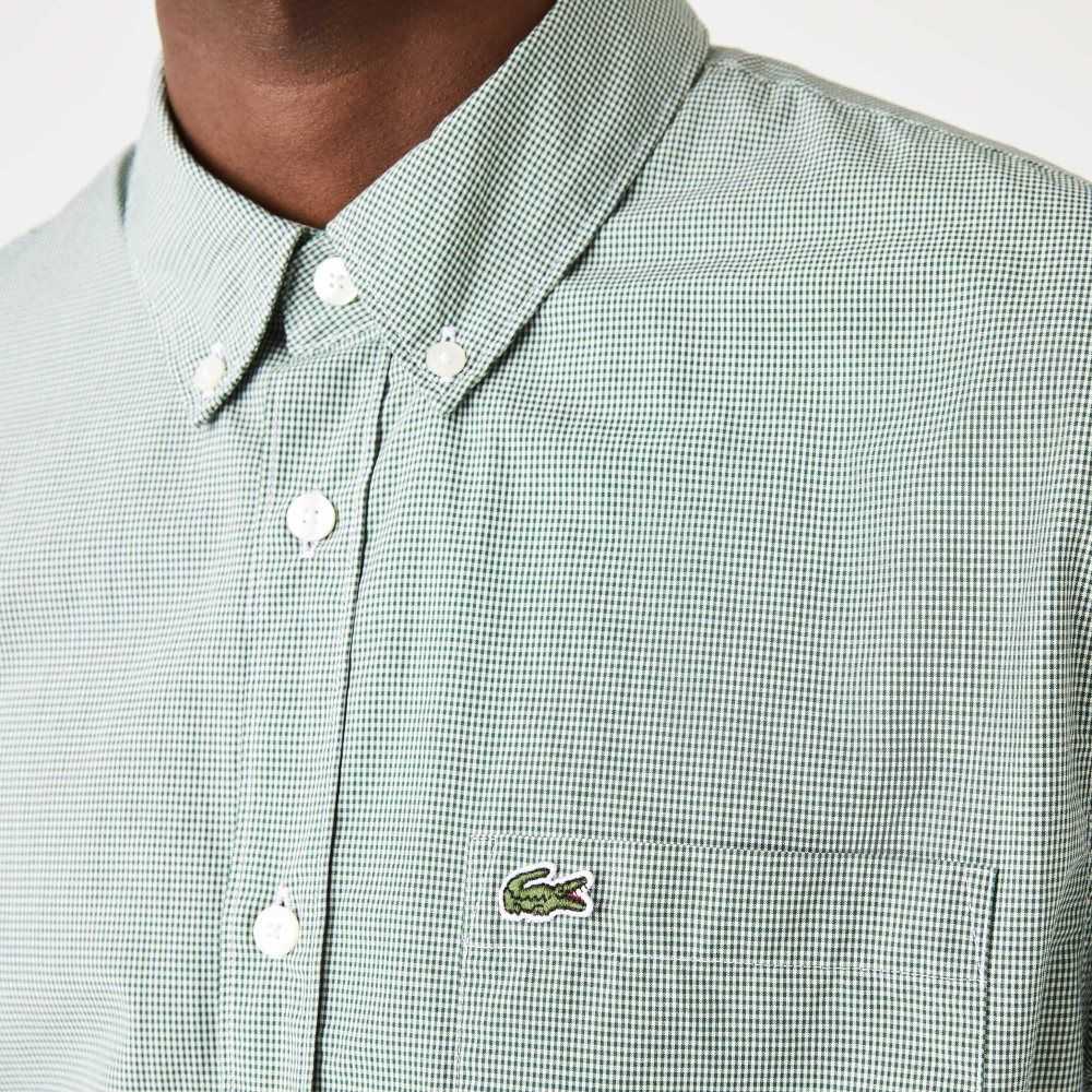 Lacoste Regular Fit Algodon Poplin Blancas Verde | 6579-IOVJT