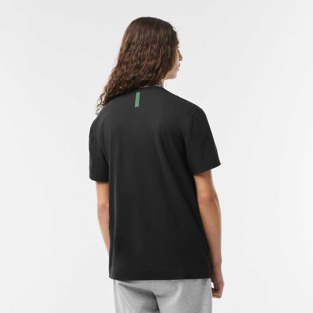 Lacoste Regular Fit Branded Collar Negras | 8761-CYROQ