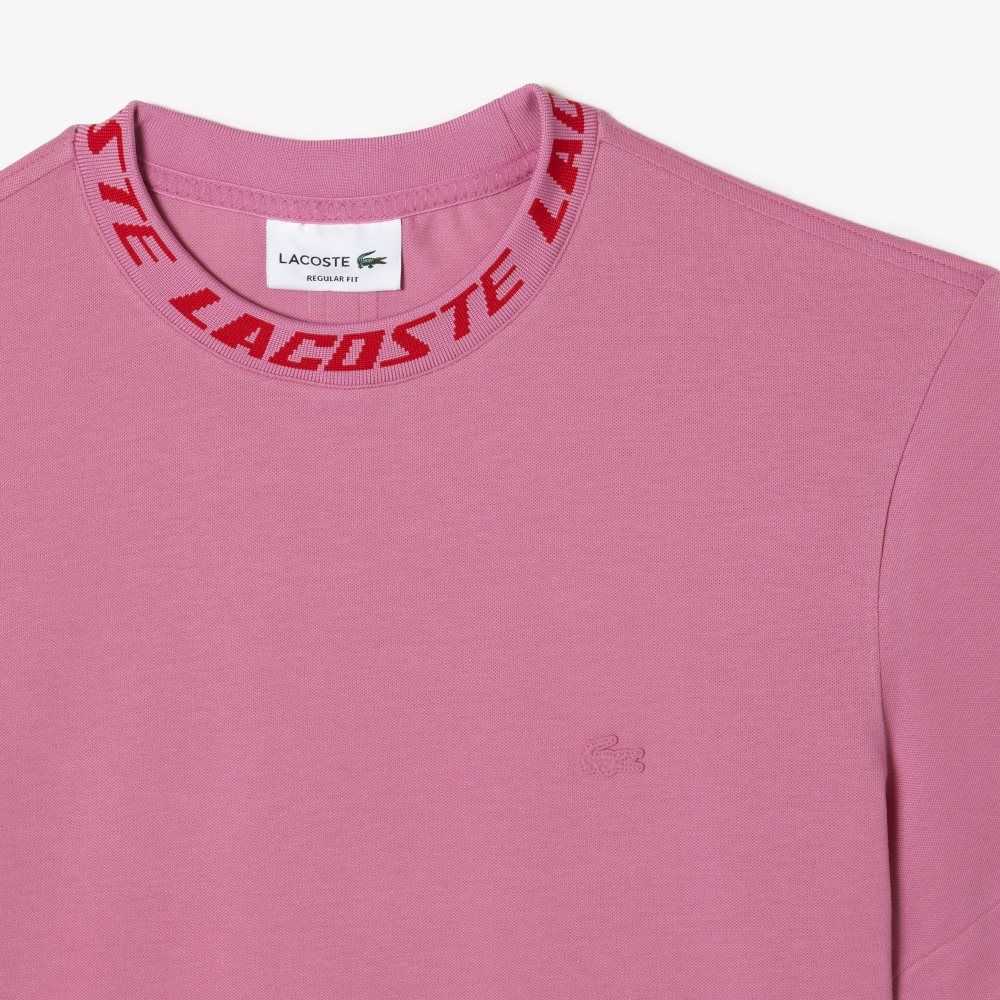 Lacoste Regular Fit Branded Collar Rosas | 3608-YSKUN