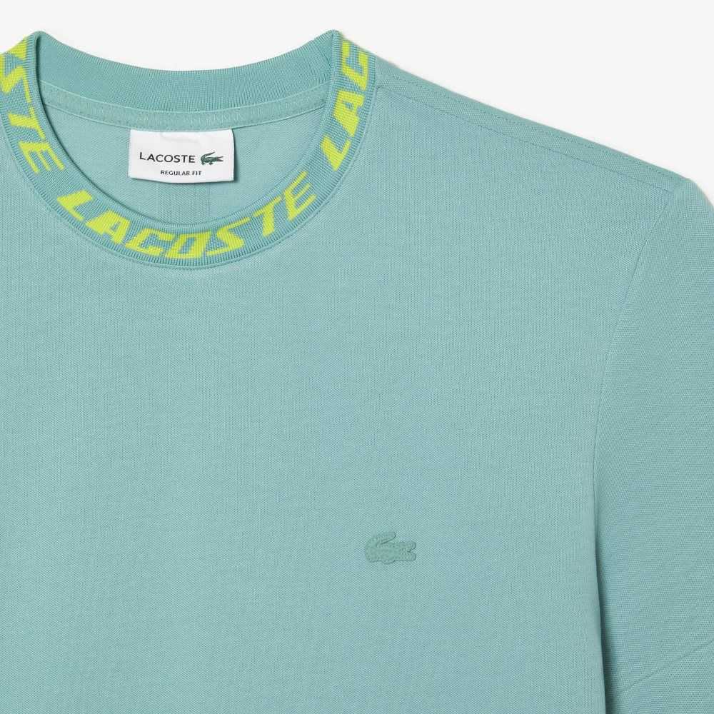 Lacoste Regular Fit Branded Collar Verde Menta | 6398-TEVGS