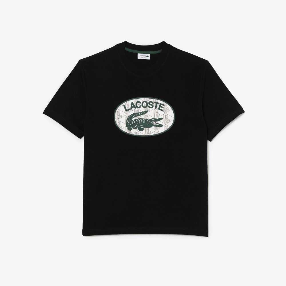 Lacoste Regular Fit Branded Monogram Print Negras | 3681-HLGAW