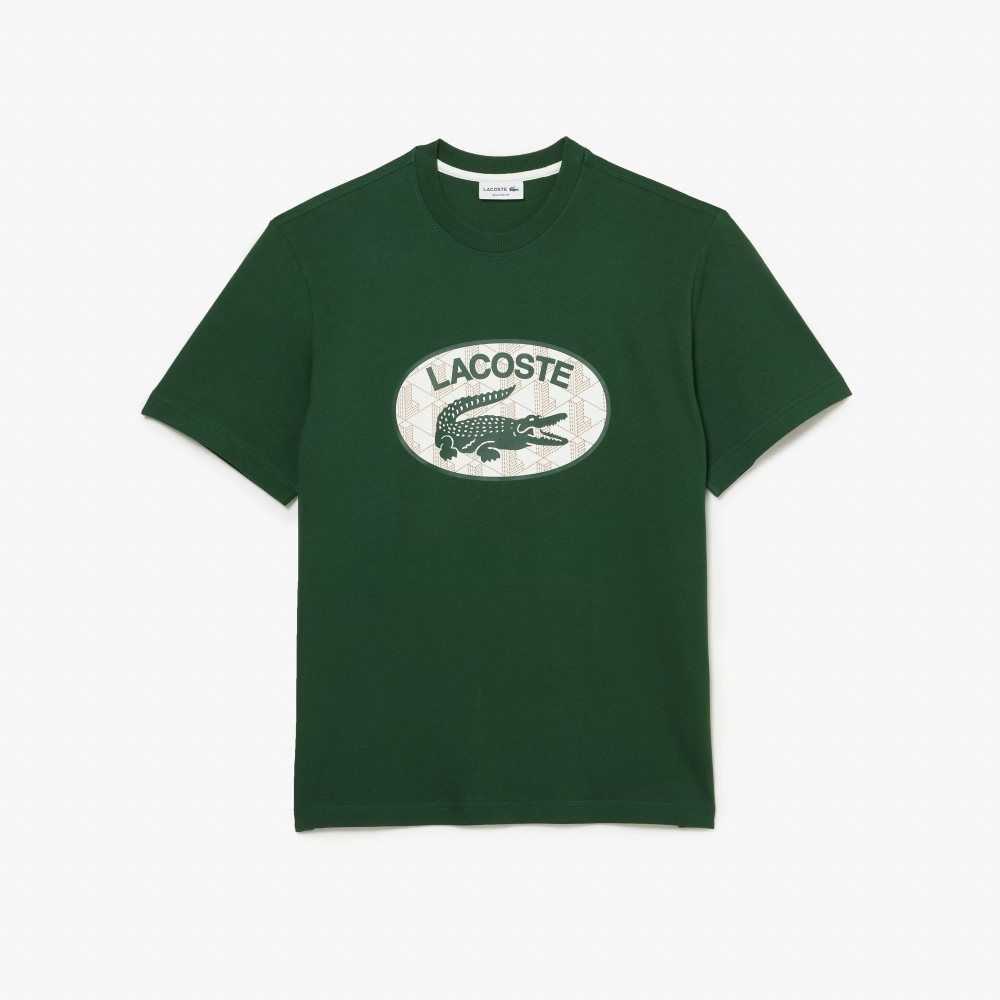 Lacoste Regular Fit Branded Monogram Print Verde | 5746-JCEQK