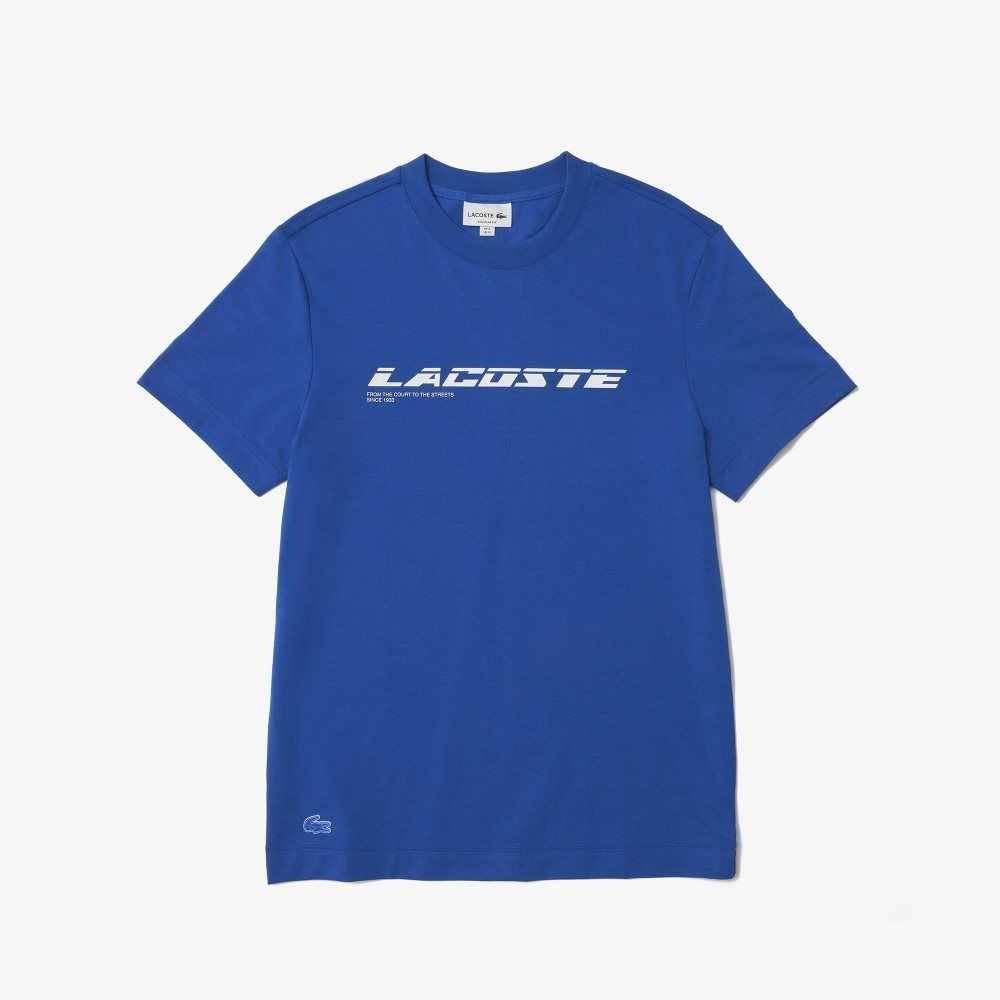 Lacoste Regular Fit Branded Pique Azules | 0816-GJTFY