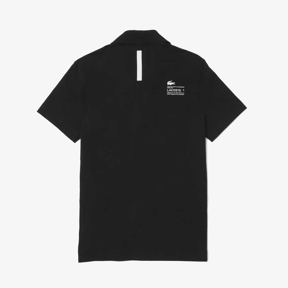 Lacoste Regular Fit Branded Pique Negras | 0389-OAEFJ