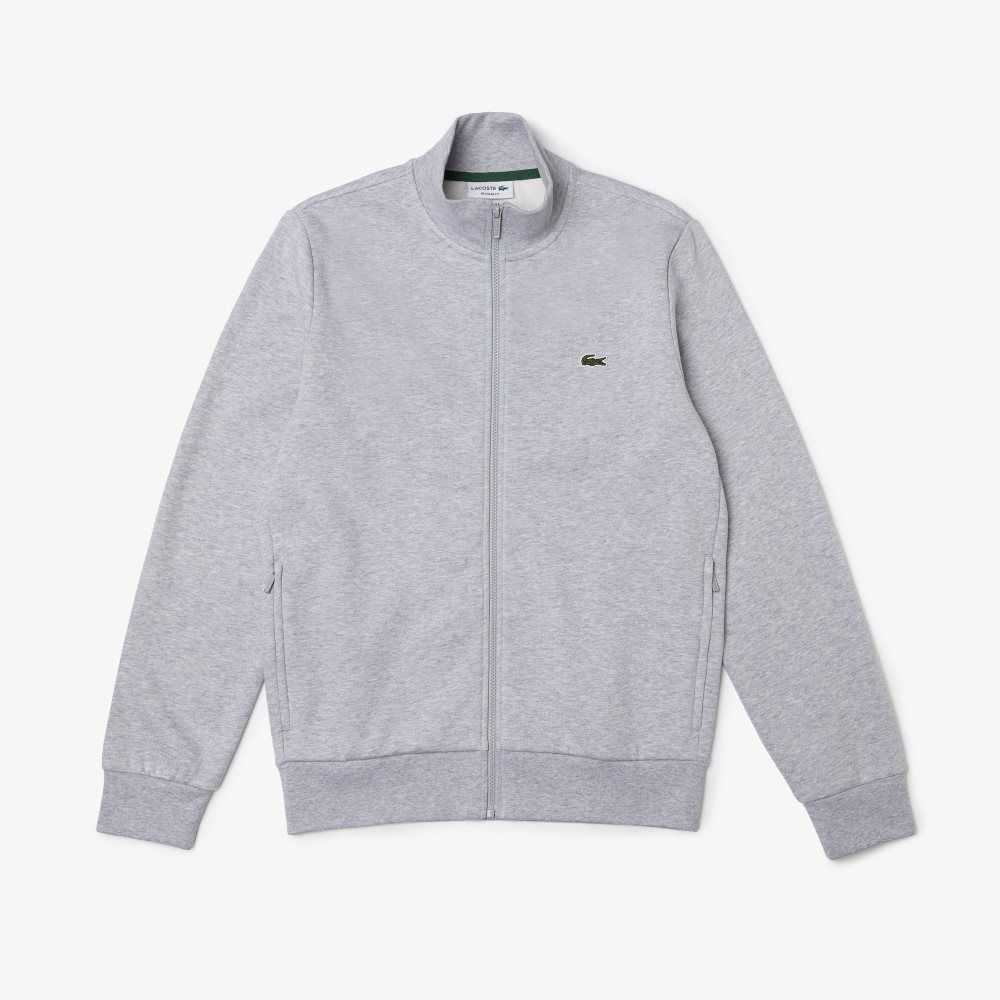 Lacoste Regular Fit Brushed Fleece Zippered Gris | 1460-XDIPW