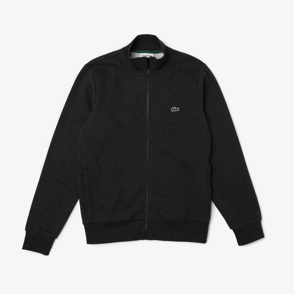 Lacoste Regular Fit Brushed Fleece Zippered Gris | 3489-RYXJB