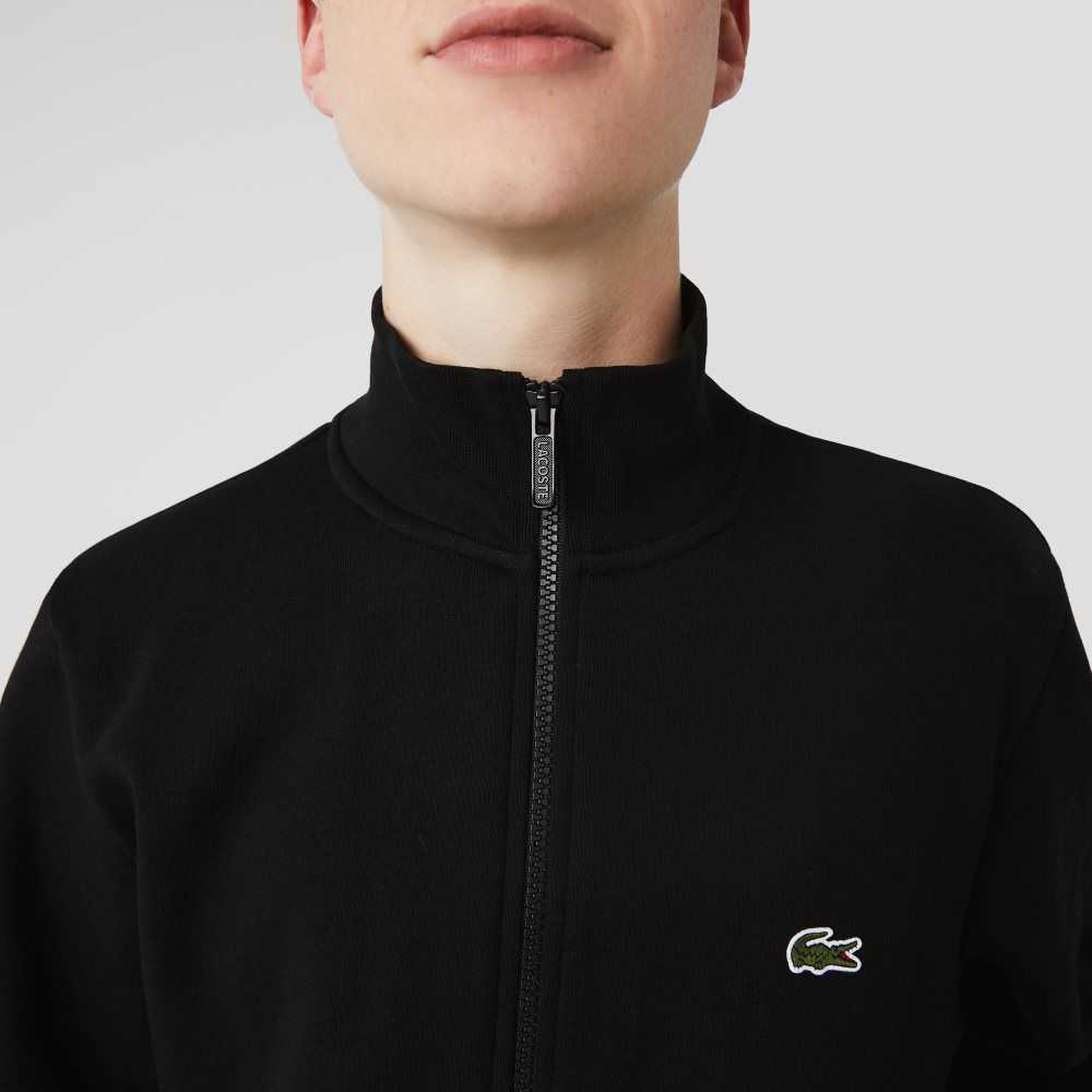 Lacoste Regular Fit Brushed Fleece Zippered Negras | 8125-QIUBL