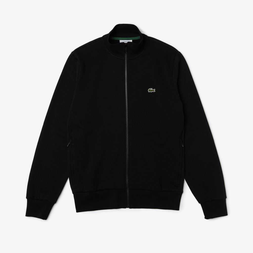 Lacoste Regular Fit Brushed Fleece Zippered Negras | 8125-QIUBL