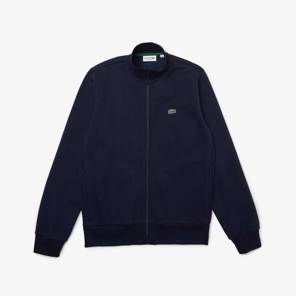 Lacoste Regular Fit Brushed Fleece Zippered Azul Marino Azules | 9348-MLIDA