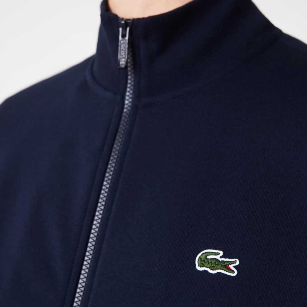 Lacoste Regular Fit Brushed Fleece Zippered Azul Marino Azules | 9348-MLIDA