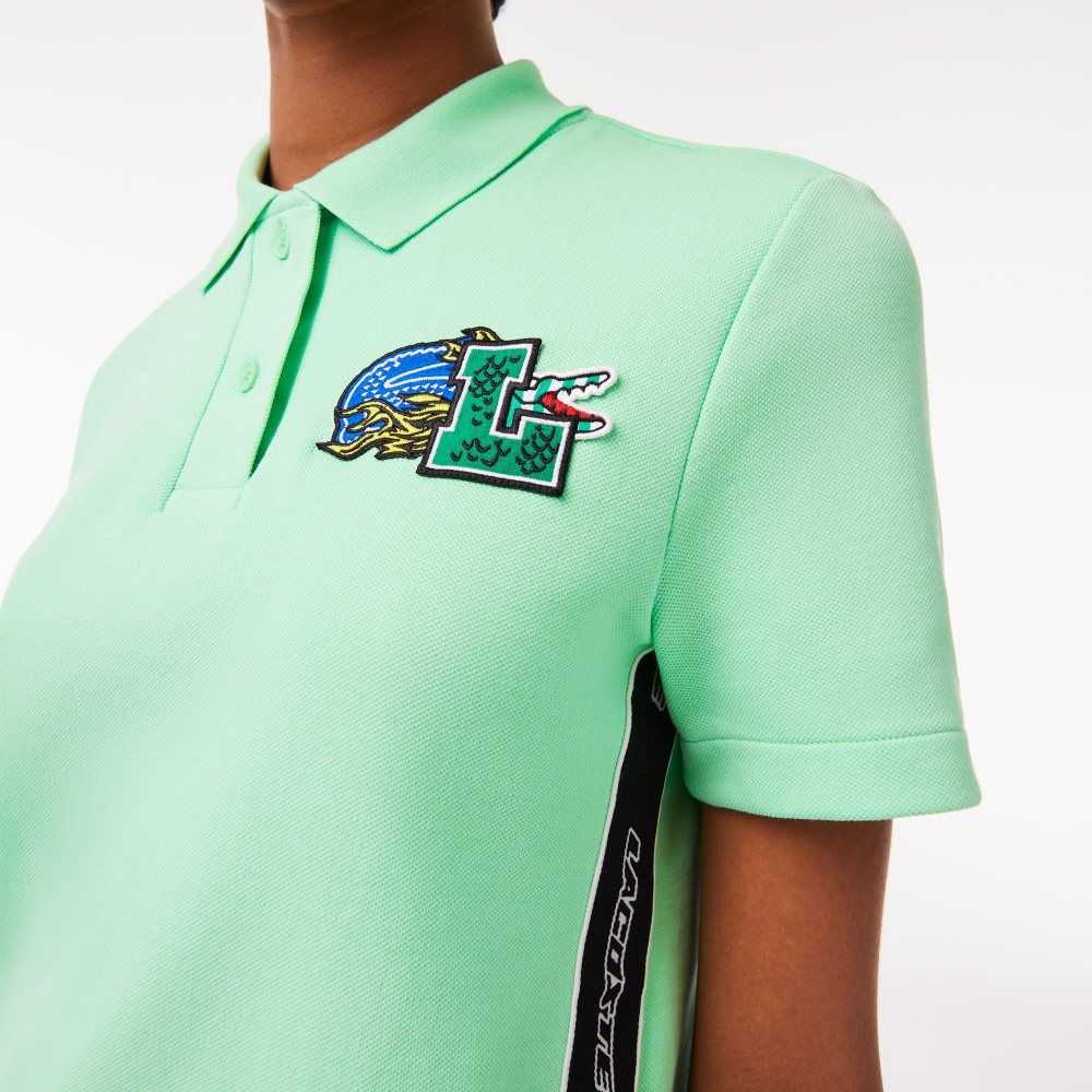 Lacoste Regular Fit Comic Badge Verde Claro | 5367-PEKUQ