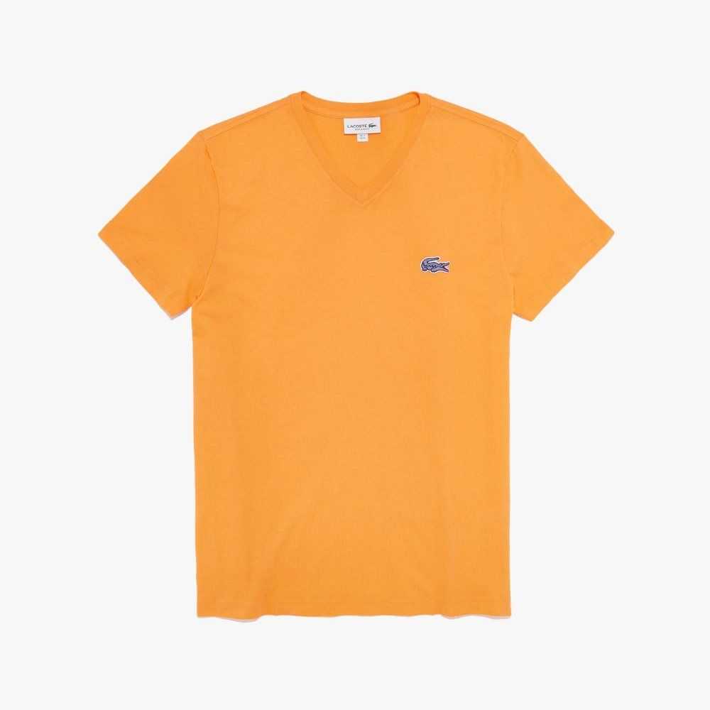 Lacoste Regular Fit Corta Sleeve Naranjas | 8629-REWOI